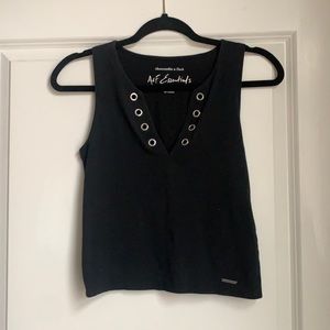 Black short sleeve tank top